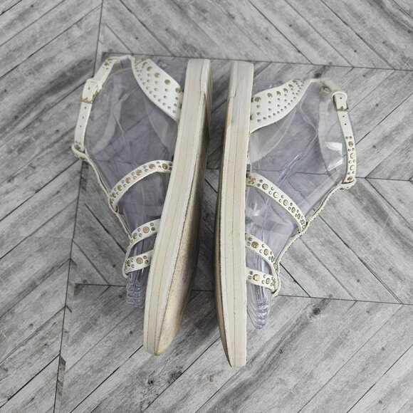 Burberry White Leather Studded Gladiator Sandals Womens US 8 Ankle Strap Shoes - Picture 8 of 16